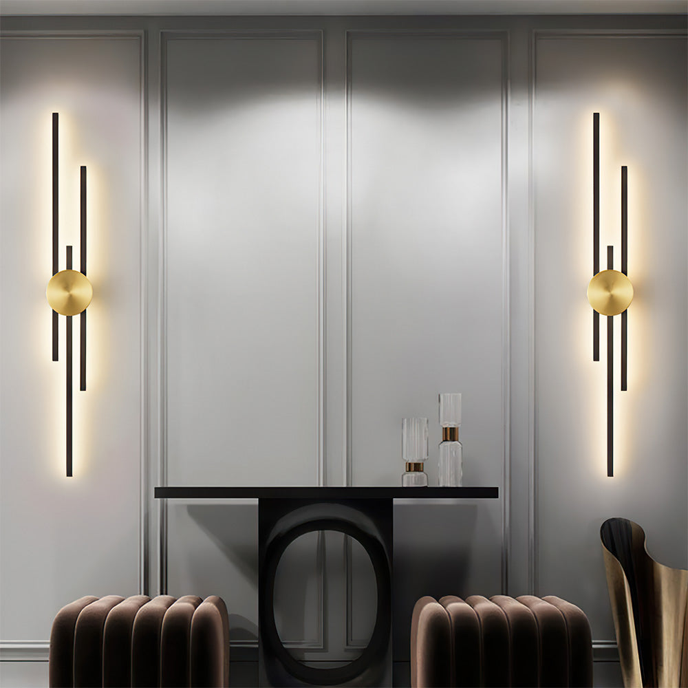 Three Bar Wall Light with Round Base, 18W 1440 Lumen LED