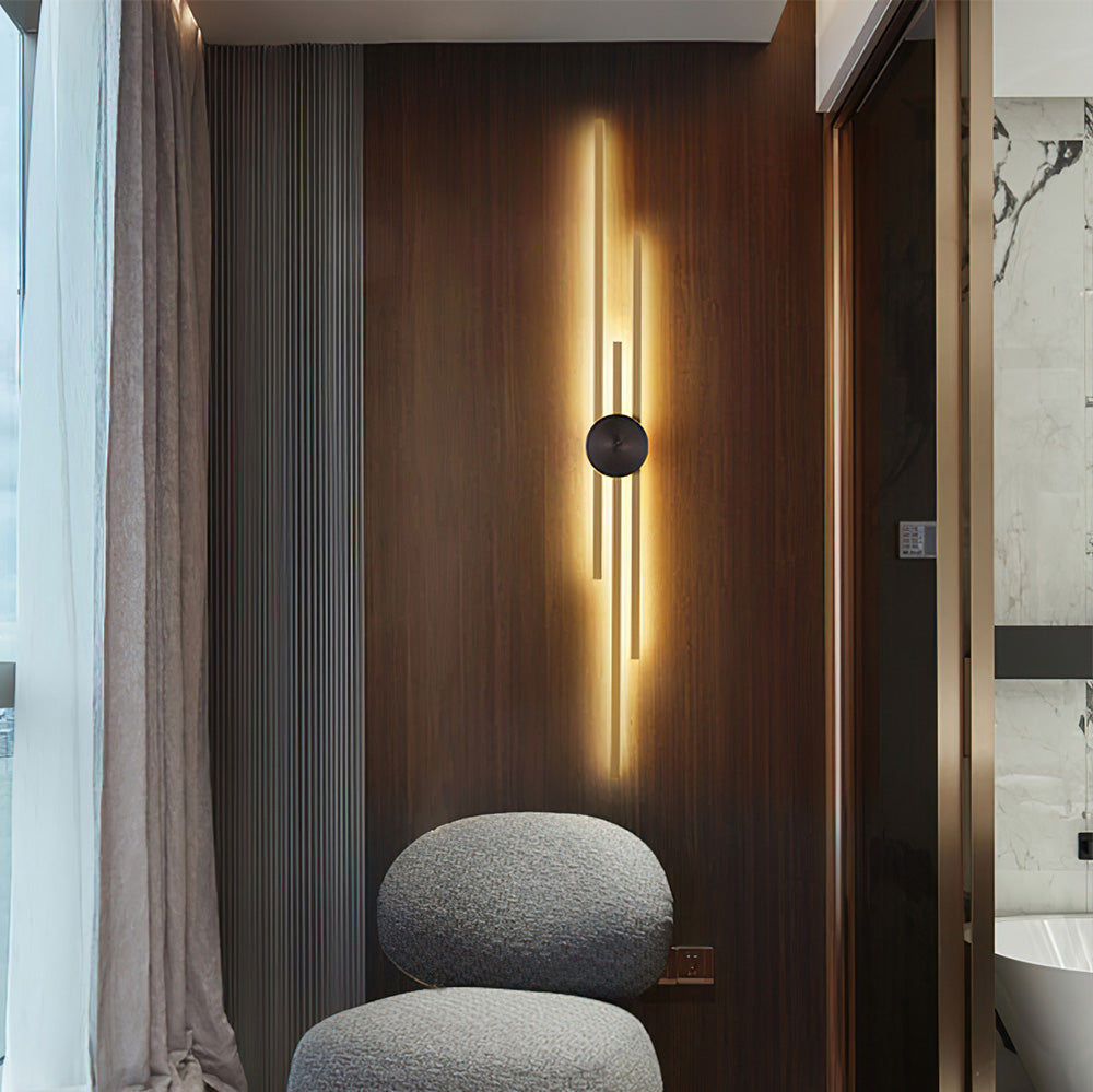 Three Bar Wall Light with Round Base, 18W 1440 Lumen LED
