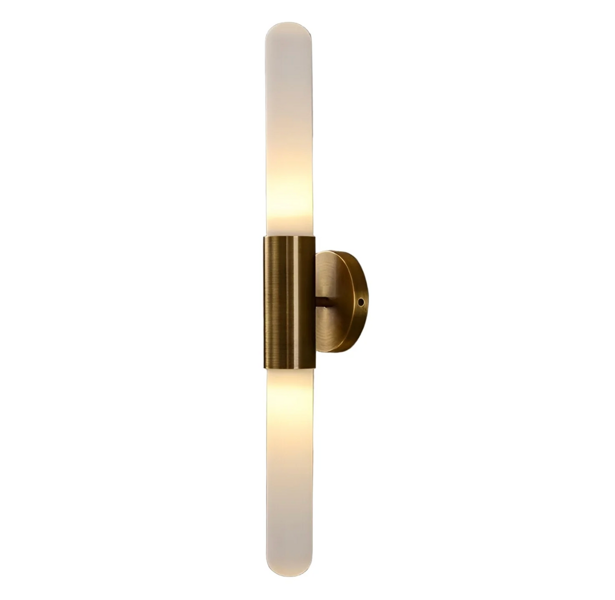 Ribbed Glass Double Cylinder Wall Light, Tri-Colour LED