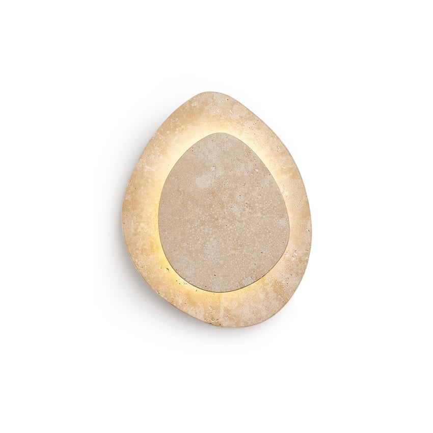 Travertine Stone Wall Light with Integrated Light Source