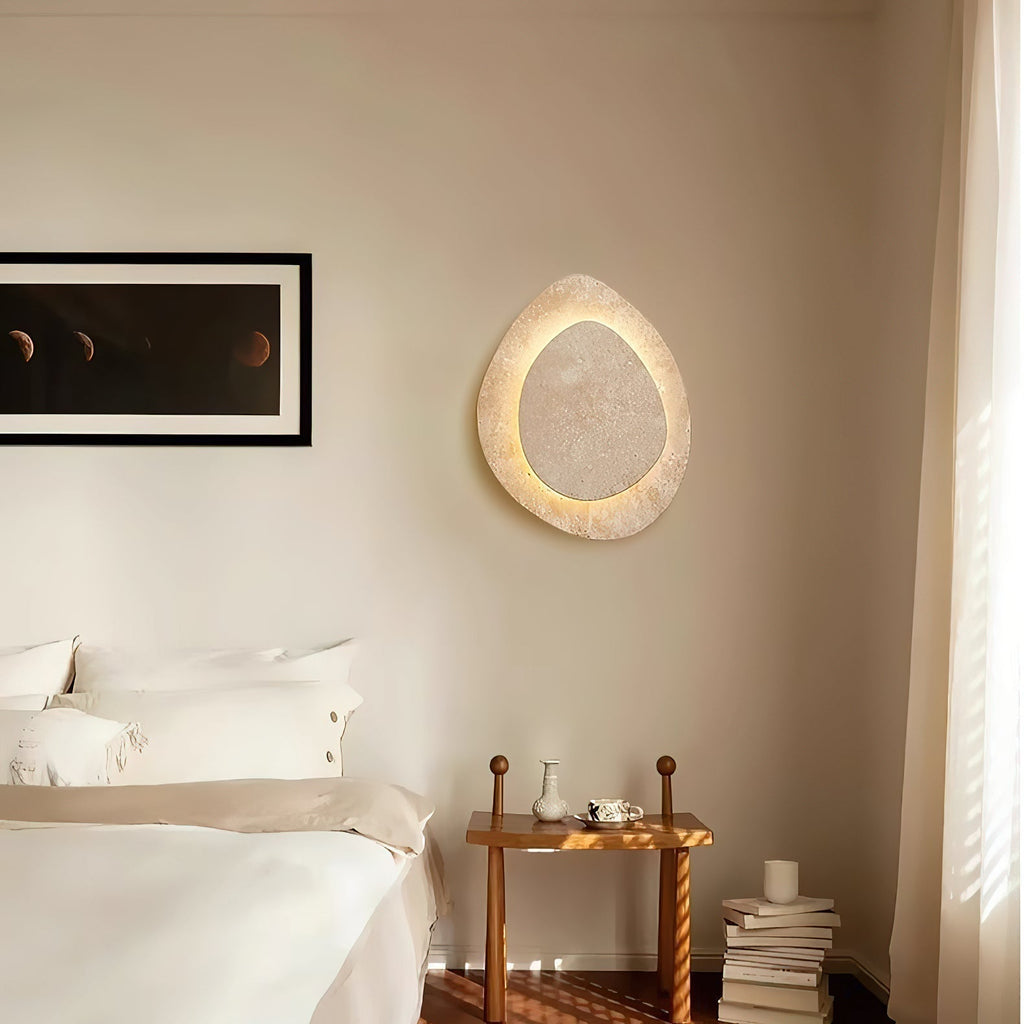 Travertine Stone Wall Light with Integrated Light Source