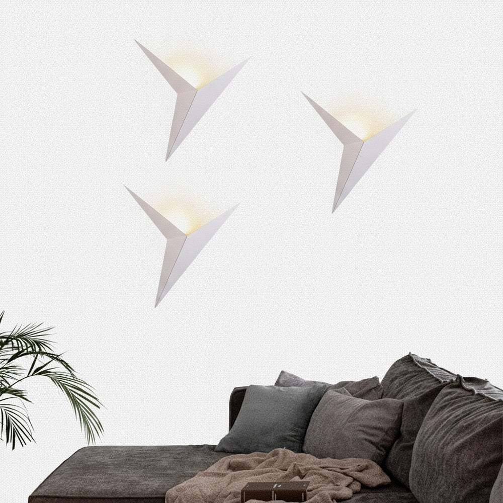 Modern Triangular Wall Light with Integrated LED, 25 cm