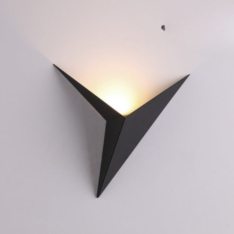 Modern Triangular Wall Light with Integrated LED, 25 cm
