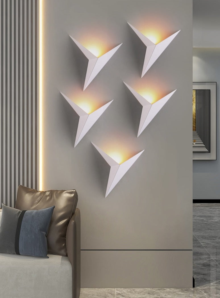 Modern Triangular Wall Light with Integrated LED, 25 cm
