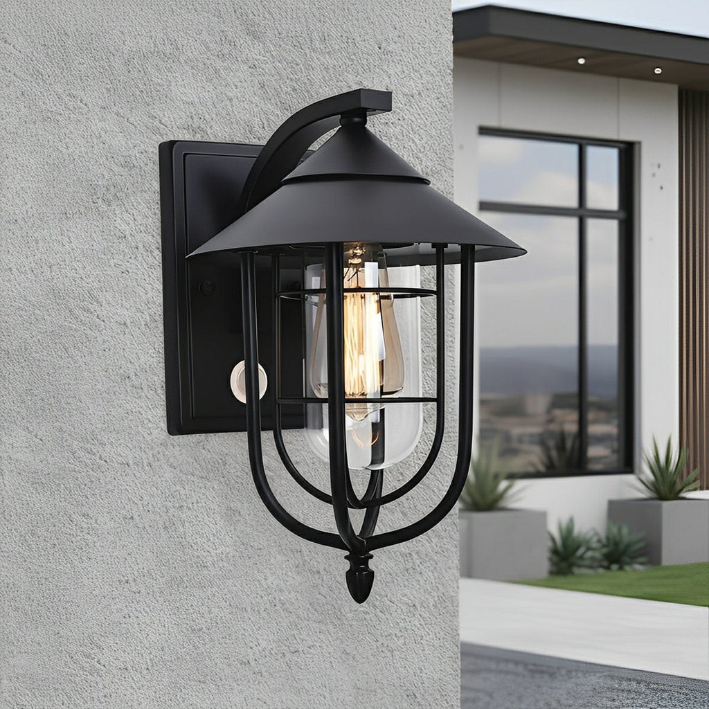 Retro Cage Outdoor Wall Lantern with Motion Sensor, IP54