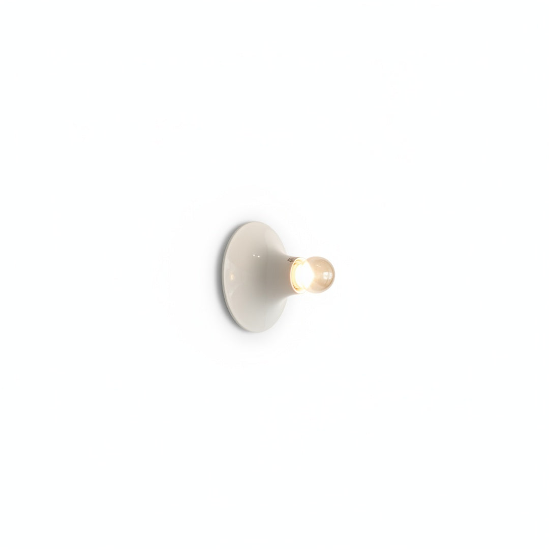 Bauhaus Retro Wall Light with Exposed Bulb and Disc