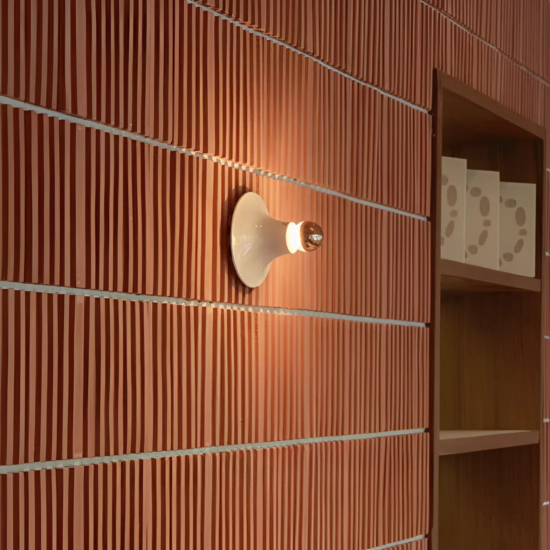 Bauhaus Retro Wall Light with Exposed Bulb and Disc