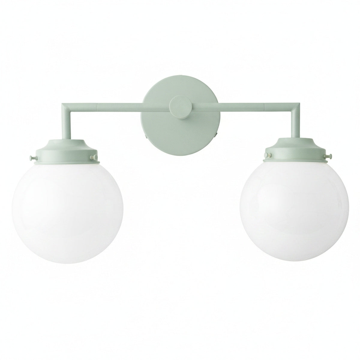 Retro Twin Opal Glass Globe Wall Light, Powder-Coated Finish
