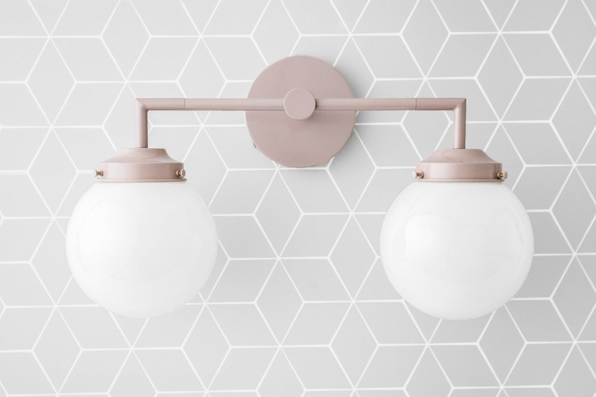 Retro Twin Opal Glass Globe Wall Light, Powder-Coated Finish