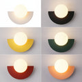 Retro Opal Globe Wall Light with Half-Dome Base, G9