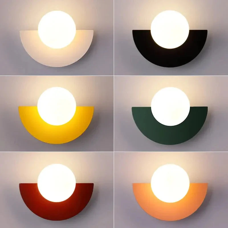 Retro Opal Globe Wall Light with Half-Dome Base, G9