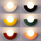 Retro Opal Globe Wall Light with Half-Dome Base, G9