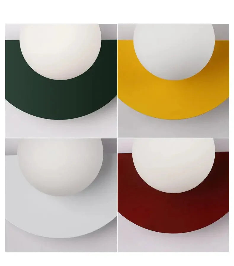 Retro Opal Globe Wall Light with Half-Dome Base, G9