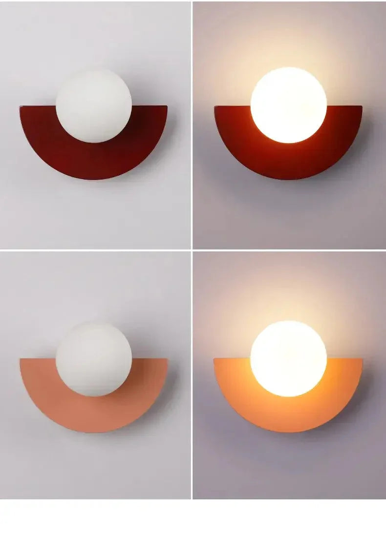Retro Opal Globe Wall Light with Half-Dome Base, G9