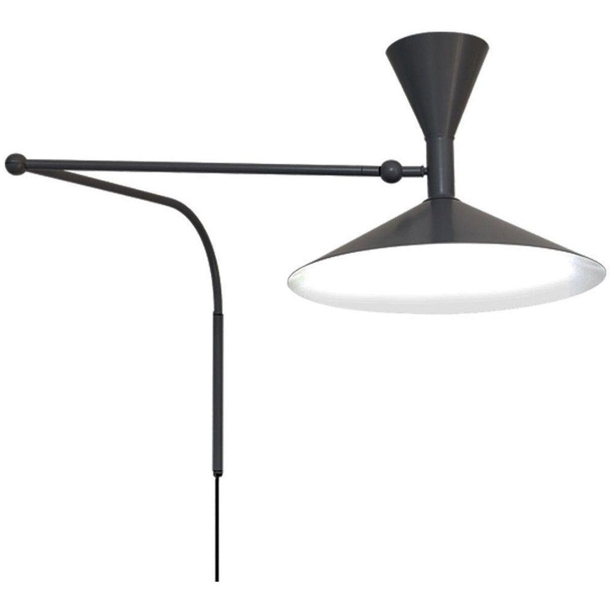 Retro Double Cone Wall Light with Adjustable Swing Arm