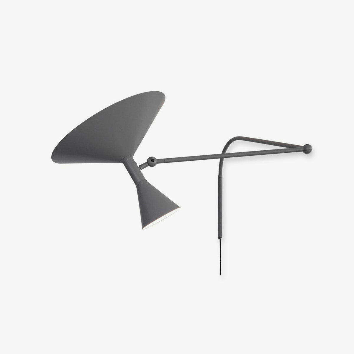 Retro Double Cone Wall Light with Adjustable Swing Arm