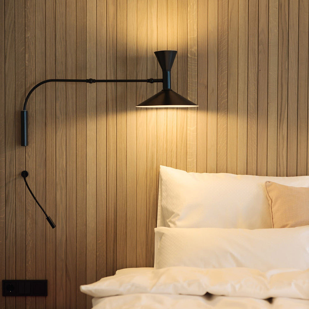 Retro Double Cone Wall Light with Adjustable Swing Arm