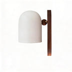 Minimalist LED Wall Light with Walnut Wood Accent, Dimmable