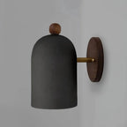 Minimalist LED Wall Light with Walnut Wood Accent, Dimmable