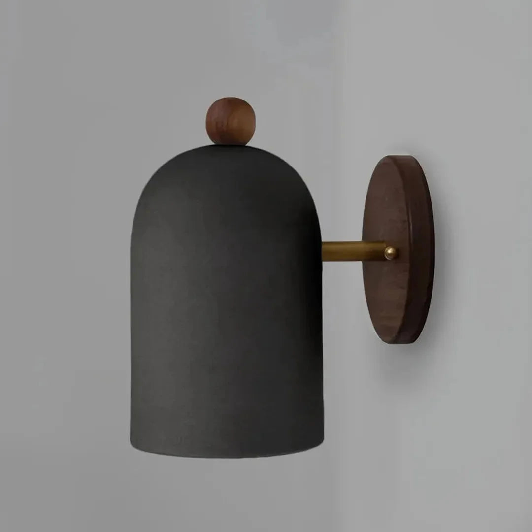 Minimalist LED Wall Light with Walnut Wood Accent, Dimmable