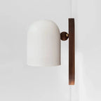 Minimalist LED Wall Light with Walnut Wood Accent, Dimmable