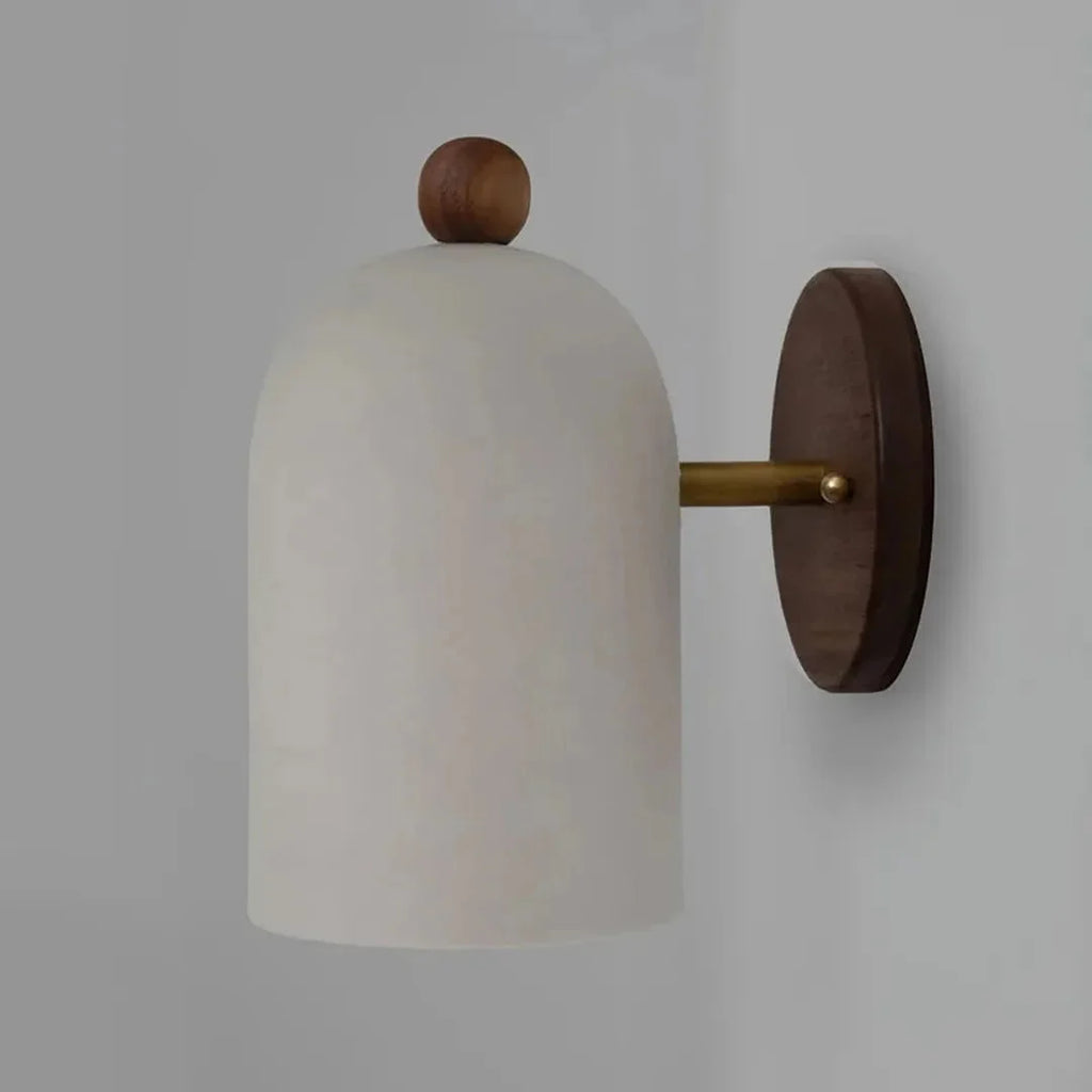 Minimalist LED Wall Light with Walnut Wood Accent, Dimmable