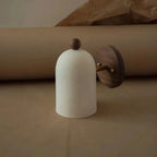 Minimalist LED Wall Light with Walnut Wood Accent, Dimmable
