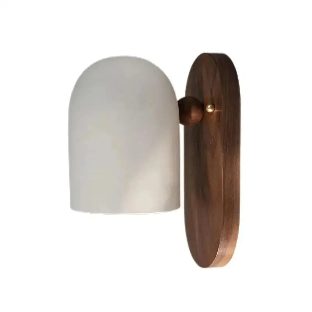 Minimalist LED Wall Light with Walnut Wood Accent, Dimmable