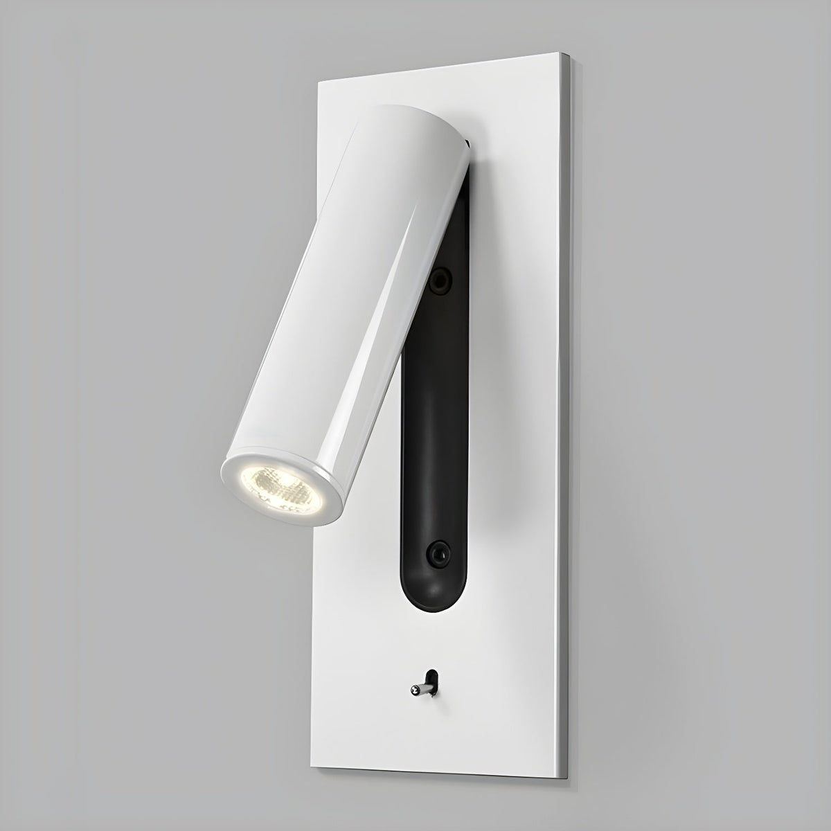 Minimalistyczna lampa ścienna LED z regulowanym głową i przełącznikiem