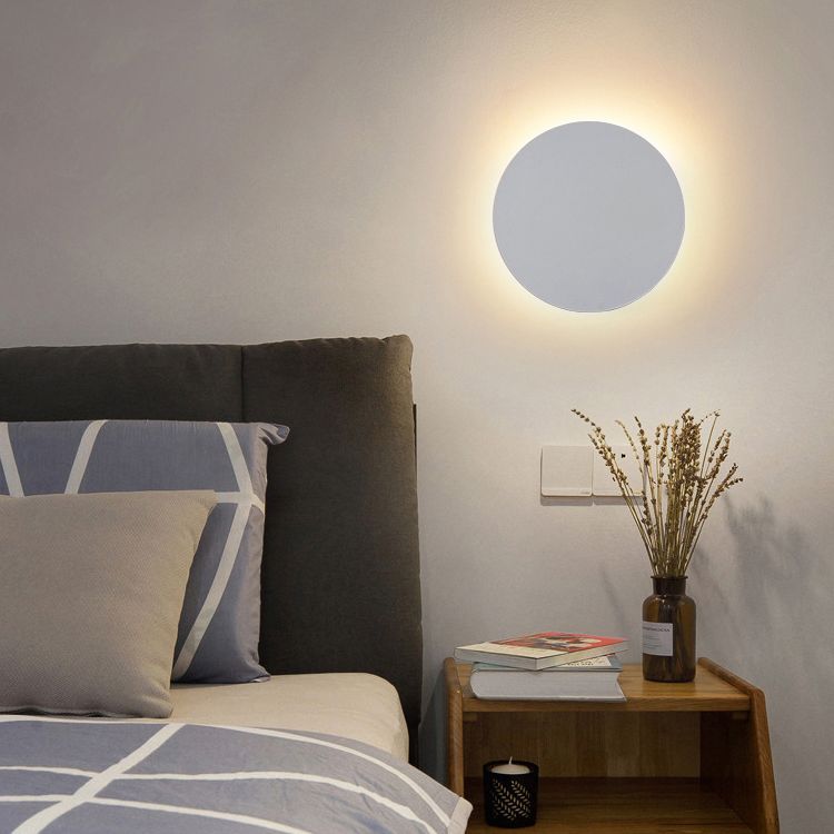 Minimalist Disc Wall Light with Halo Glow, 20 to 50 cm