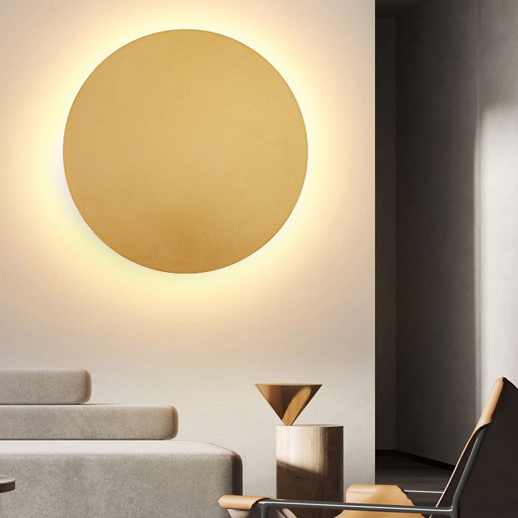 Minimalist Disc Wall Light with Halo Glow, 20 to 50 cm