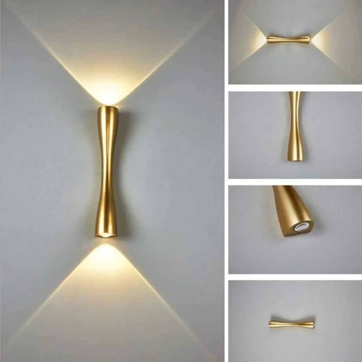 Minimalist Up Down Wall Light with Hourglass Profile