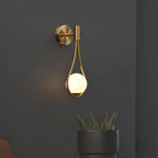 Nordic Teardrop Wall Light with Opal Glass Globe, E27