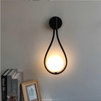 Nordic Teardrop Wall Light with Opal Glass Globe, E27
