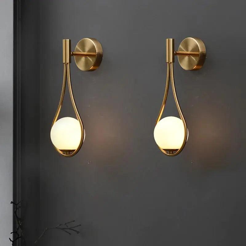 Nordic Teardrop Wall Light with Opal Glass Globe, E27