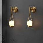 Nordic Teardrop Wall Light with Opal Glass Globe, E27