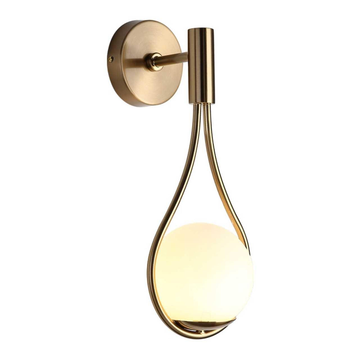 Nordic Teardrop Wall Light with Opal Glass Globe, E27
