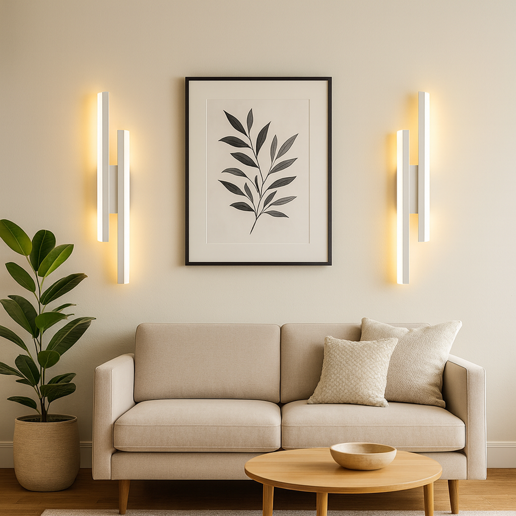 Minimalist Double Bar Wall Light, Colour Adjustable LED