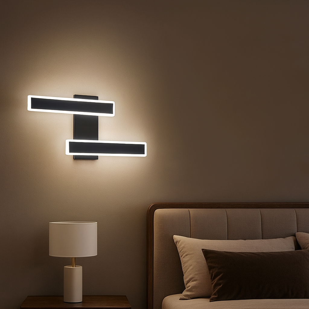 Minimalist Double Bar Wall Light, Colour Adjustable LED