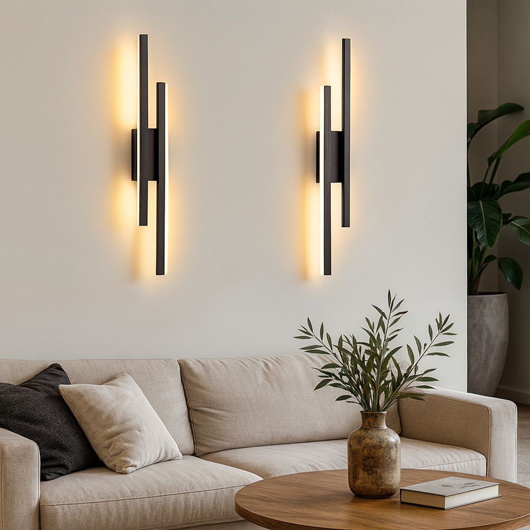 Minimalist Double Bar Wall Light, Colour Adjustable LED