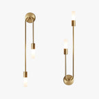 Gold U-Arm Wall Light with Opal Acrylic Shades, G9 LED