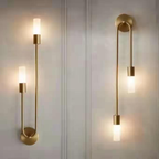 Gold U-Arm Wall Light with Opal Acrylic Shades, G9 LED