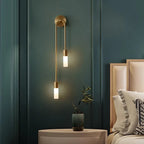 Gold U-Arm Wall Light with Opal Acrylic Shades, G9 LED