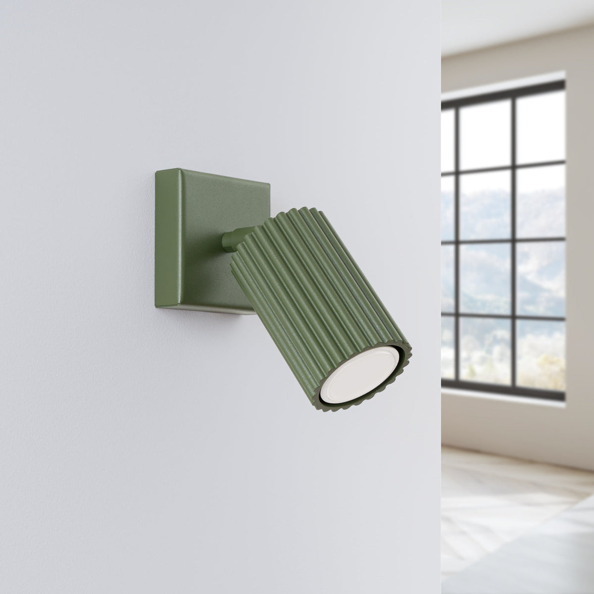 Modern Ribbed Shade Wall Light with Rotating Head, GU10