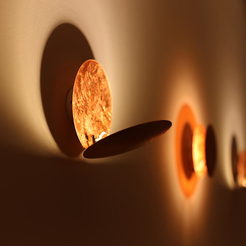 Rotating Moon Disc Wall Light with Warm White LED