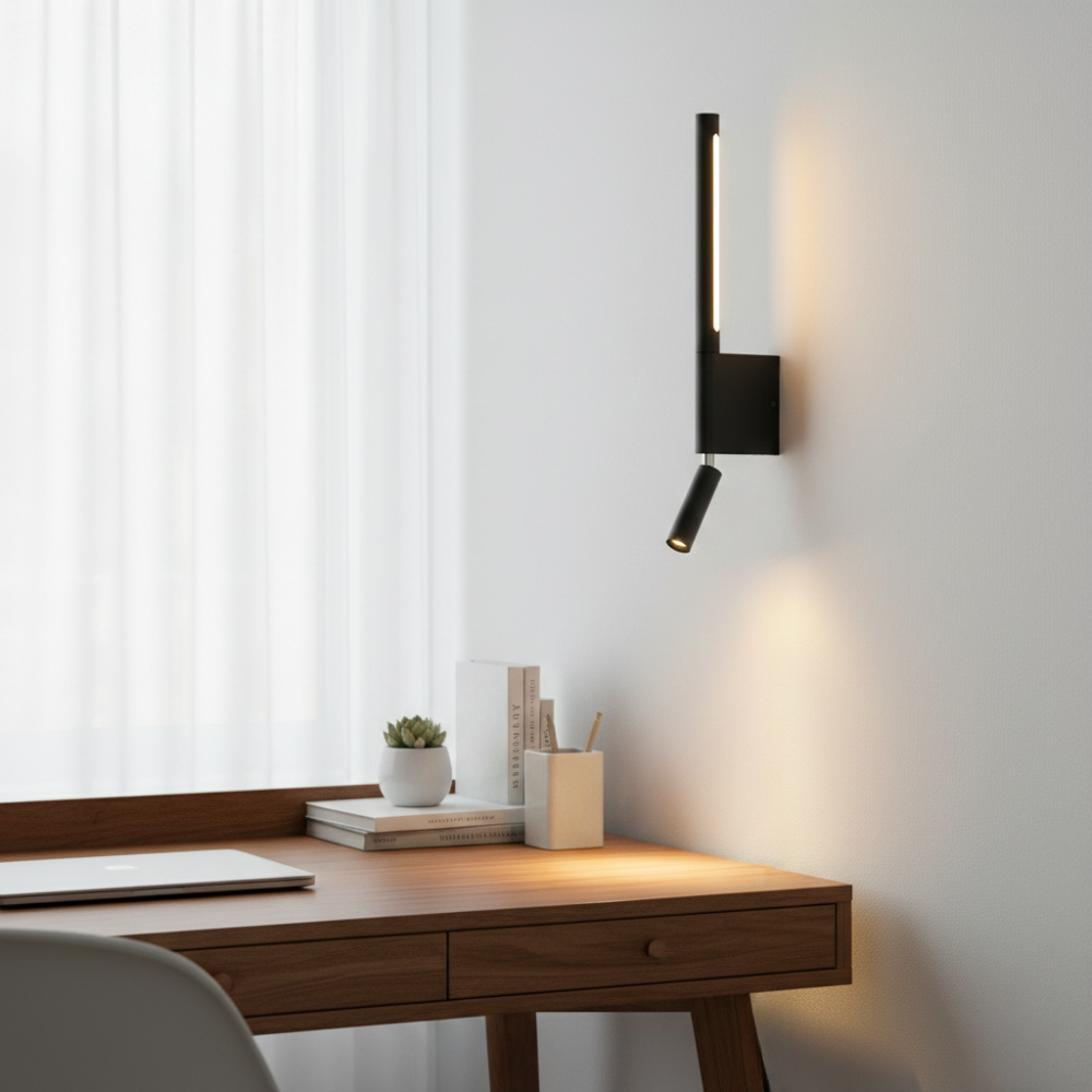 Modern LED Wall Light with Reading Lamp and Adjustable Light Colour