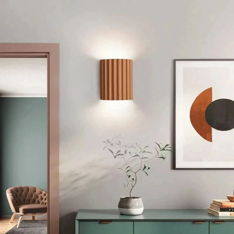 Fluted Wall Light with Warm White Up and Down Glow