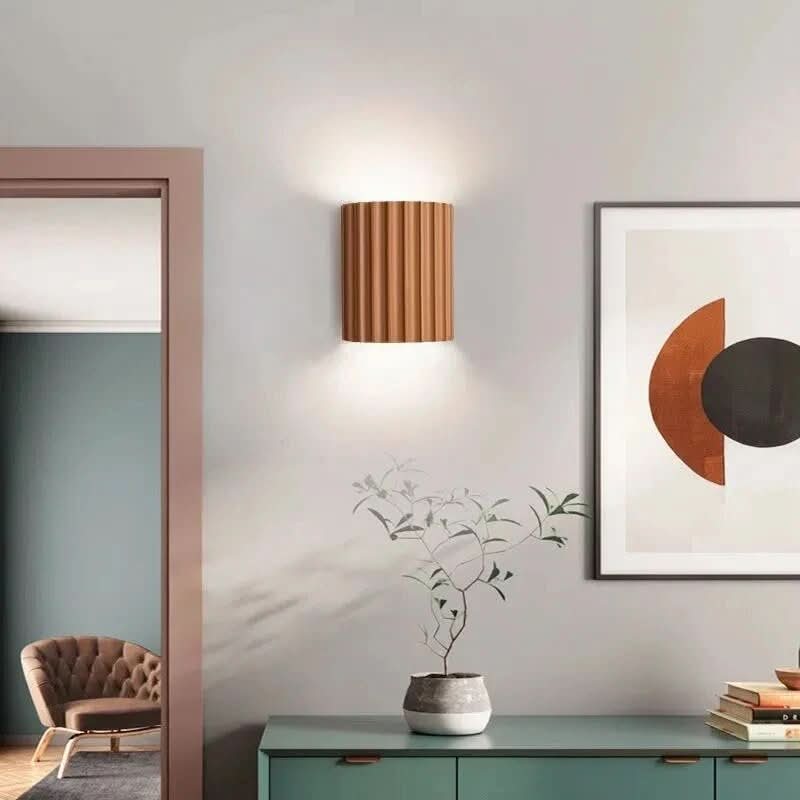 Fluted Wall Light with Warm White Up and Down Glow