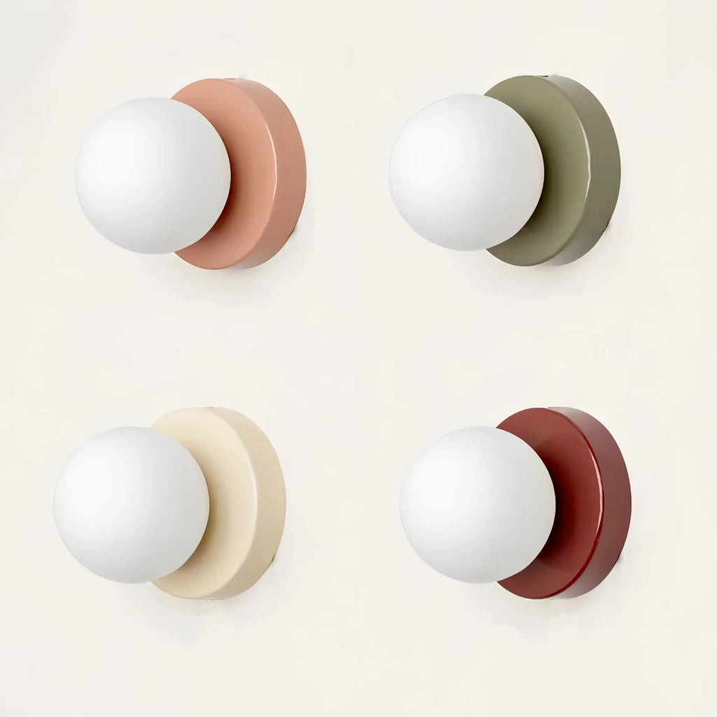 Scandi Wall Light with Round Opal Glass Shade