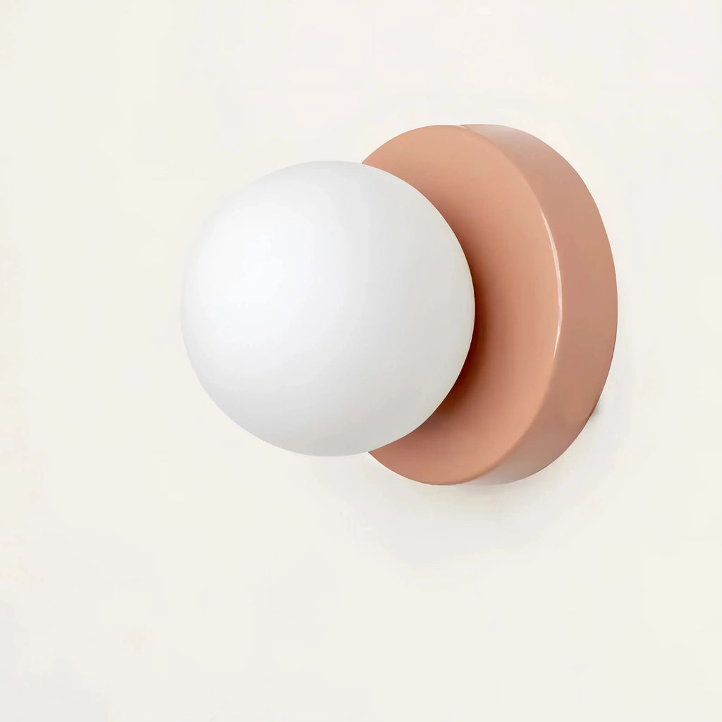 Scandi Wall Light with Round Opal Glass Shade